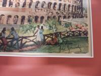 Set Of 4 Aldo Raimondi Framed Rome Landmark Prints, Colosseum, Castel Sant'Angelo, 16x20 In - 6
