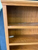 Solid Oak-Finish 5-Shelf Wooden Bookcase, 72"H x 36"W x 12"D, Classic Traditional Style - 2