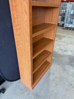 Solid Oak-Finish 5-Shelf Wooden Bookcase, 72"H x 36"W x 12"D, Classic Traditional Style - 3