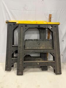 Stanley 011031S Folding Sawhorse Twin Pack, 1000 lb Capacity, 32" Length, Black/Yellow R-1