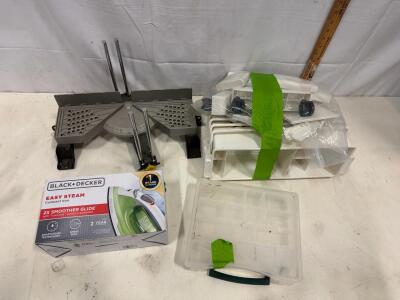 Stanley Manual Miter Box, Black+Decker IR40V Steam Iron, Storage Organizer R-1