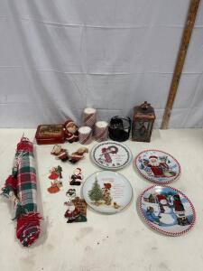Vintage Holly Hobbie Christmas Plates, Ornaments, Candles, Lantern & Holiday Decor Lot 1978&ndash;1981