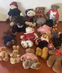 Vintage Collectible Teddy Bears - Themed Outfits, Plush Rabbit, Tags, 7&ndash;15" Variety ( SP3 )