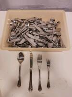 International Stainless Flatware Set, Indonesia, Shell Pattern, 70-100Pc, Spoons Forks Knives - 2
