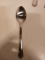 International Stainless Flatware Set, Indonesia, Shell Pattern, 70-100Pc, Spoons Forks Knives - 3
