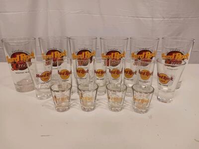 Hard Rock Cafe Glassware Collection: 18-City Set, 30th Anniversary & Location Logo Bar Glasses