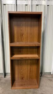 Wood Grain Particleboard Bookcase, Adjustable Shelves, 72"x30"x12", Medium Brown Finish