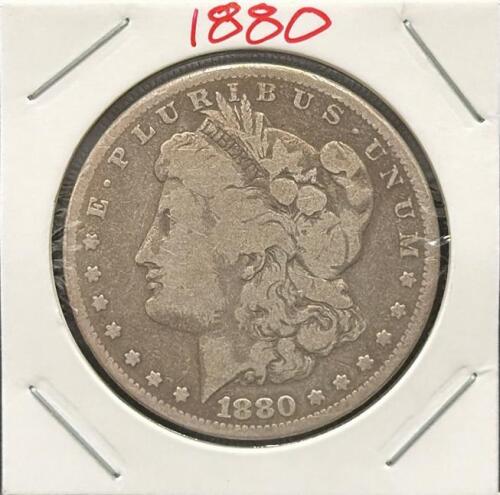 1880 Morgan Silver Dollar, Philadelphia Mint, 90% Silver, Circulated In 2x2 Holder