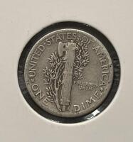 1942 & 1943 Mercury Dimes, 90% Silver, VG/F Condition, Winged Liberty Head Coin Pair - 3