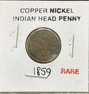1859 Indian Head Cent, Copper-Nickel, Laurel Wreath Reverse, Philadelphia