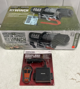 Badland 5000 lb ATV Utility Winch, 12V, with Wireless Remote & Automatic Load-Holding Brake