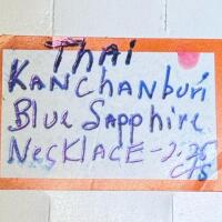 Kanchanaburi Blue Sapphire Pendant Necklace, 2.25Ct, 925 Sterling Silver, 18" Chain - 2