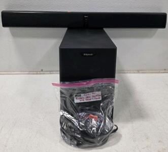 Klipsch Icon SB 1 Soundbar & Wireless Subwoofer System, 250W Peak Power, 2.1 Channel, Black, Tested, Powers ON