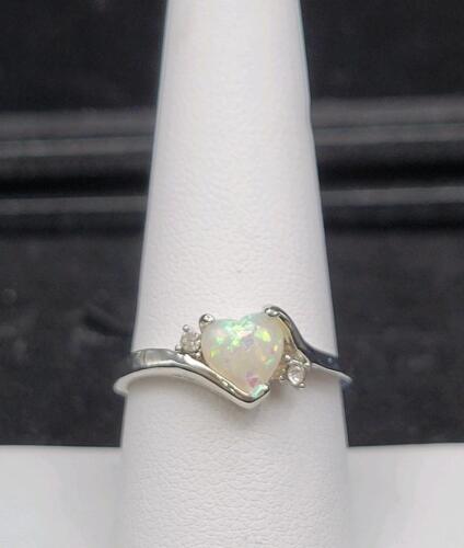Heart-Shaped Opal Ring, Size 9