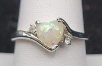 Heart-Shaped Opal Ring, Size 9 - 3