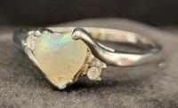 Heart-Shaped Opal Ring, Size 9 - 4