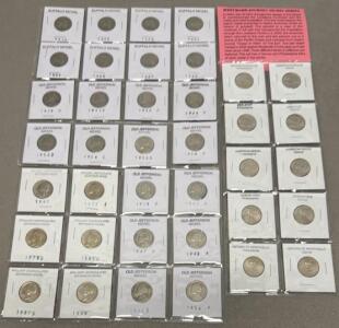 Large US Nickel Collection: Buffalo, Jefferson & Westward Journey (1919-2006), 32 Coins