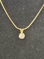 Classic Gold Solitaire Pendant Necklace - 4