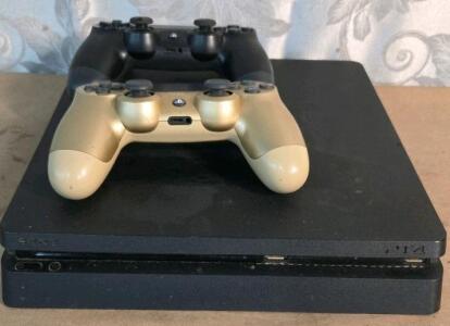 PlayStation 4 Slim Console with Black & Gold DualShock 4 Controllers - Sony PS4
