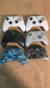 Lot of 6 Xbox One Controllers: OEM Wireless (White, Black, Camo, Gray) & PDP Afterglow Wired