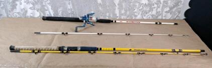 (1) Berkley Big Game Fishing Pole & Reel Combo & (1) Eagle Claw Water Eagle Fishing Pole