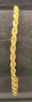 Gold Rope Chain Bracelet, Spring Ring Clasp