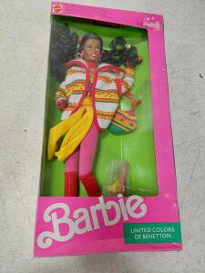 Mattel Barbie United Colors of Benetton 1991 Fashion Doll, Original Box, Multicolored Outfit (worth $150)