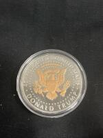 (2) Donald Trump 2020 Commemorative Coin &ndash; 45th President, Gold & Silver Plated, 40mm, Capsule - 2