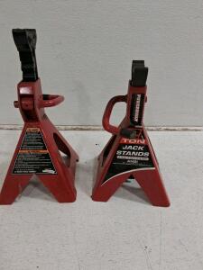 Powerbuilt 2-Ton Ratcheting Jack Stands Pair, 10-13/16&ndash;15-1/4 in. Lift Range, ANSI Certified