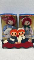 Raggedy Ann & Andy Porcelain Keepsake Dolls, Original Box w/ Decorative Plaque & Poem Art - 2