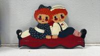 Raggedy Ann & Andy Porcelain Keepsake Dolls, Original Box w/ Decorative Plaque & Poem Art - 4