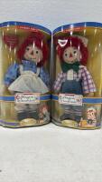 Raggedy Ann & Andy Porcelain Keepsake Dolls, Original Box w/ Decorative Plaque & Poem Art - 10