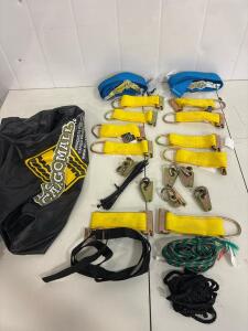Tie Down straps, with accessories. Everything you would need to secure<br/>A traveling truckload. With durable bag.