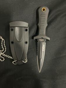 Elite Edge Boot Neck Knife &ndash; 3.5" Double-Edged Dagger with Sheath & Chain