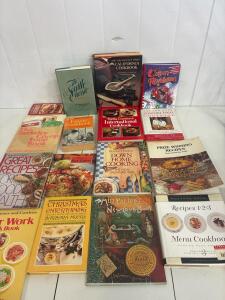 Betty Crocker, Readers digest, better homes and gardens, and the new parents magazine COOK BOOKS.