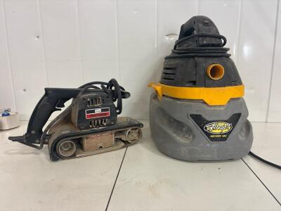 Stinger WD2025 2.5-gallon wet/dry shop vacuum cleaner,Craftsman 3 inch belt sander