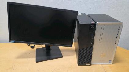 Lenovo ThinkCentre M83 SFF i5, HP Pavilion i5 Desktop PCs & Samsung 22" S22E450D Monitor Bundle