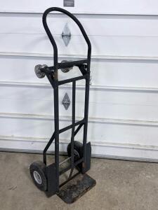Steel Hand Truck with Pneumatic Tires, 600 lb Capacity, 48" Height, 14" x 8" Toe Plate