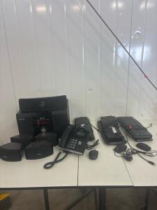 Home electronics bundle: (6) keyboards in case one breaks, 3 computer mouse&rsquo;s, a yealink telephone, (6) piece eclataudio speaker system.