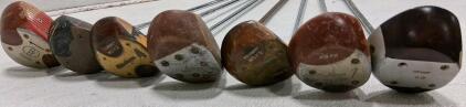 Vintage MacGregor, PGA, Tourney Wooden Golf Clubs Set &ndash; Drivers, Brassie, Fairway Woods, 1950s&ndash;70s