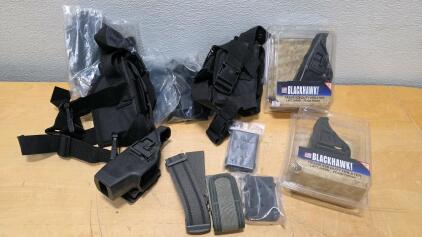 Blackhawk Taser X26 Duty Holster Bundle &ndash; Left Hand, Polymer, Drop-Leg & Belt Mount, Accessories