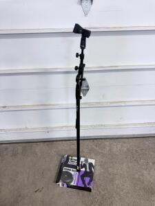 On-Stage Stands MS7201 Round Base Microphone Stand, Adjustable Height 33"-60", Black Finish