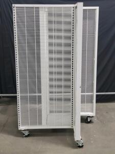 Rolling Art Drying Rack, 30-Shelf, 3'x2' Shelves, Steel, White, Swivel/Locking Casters
