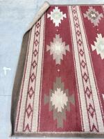 Southwestern Style Geometric Area Rug, Burgundy & Beige, 8x10 ft Rectangle, No Fringe - 2