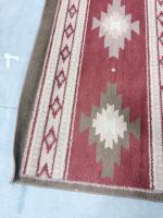 Southwestern Style Geometric Area Rug, Burgundy & Beige, 8x10 ft Rectangle, No Fringe - 5