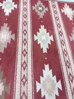 Southwestern Style Geometric Area Rug, Burgundy & Beige, 8x10 ft Rectangle, No Fringe - 6