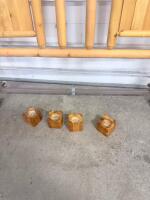 Rustic Wooden Log Headboard with Metal Rails and Wooden Risers, Queen/Full Size - 9