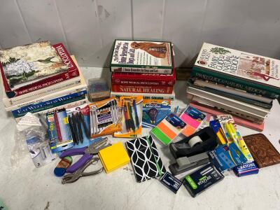 Medical & Craft Reference Book Lot Plus Office Supplies - Bic, Avery, Sharpie, Reader&rsquo;s Digest