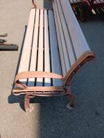 72" Outdoor Park Bench, Cast Aluminum Frame, Recycled Plastic Slats, Surface Mount, Seats 3 - 4