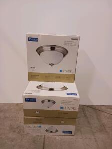 Progress Lighting P3594-0930K9 13" LED Flushmount, Brushed Nickel, 17W, 1100 Lumens, 3000K (3 Pack)